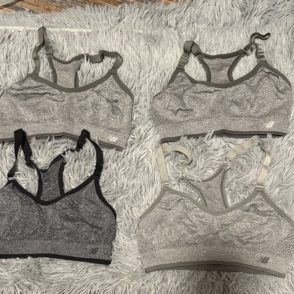 New Balance Women's Gray and Black Sports Bras